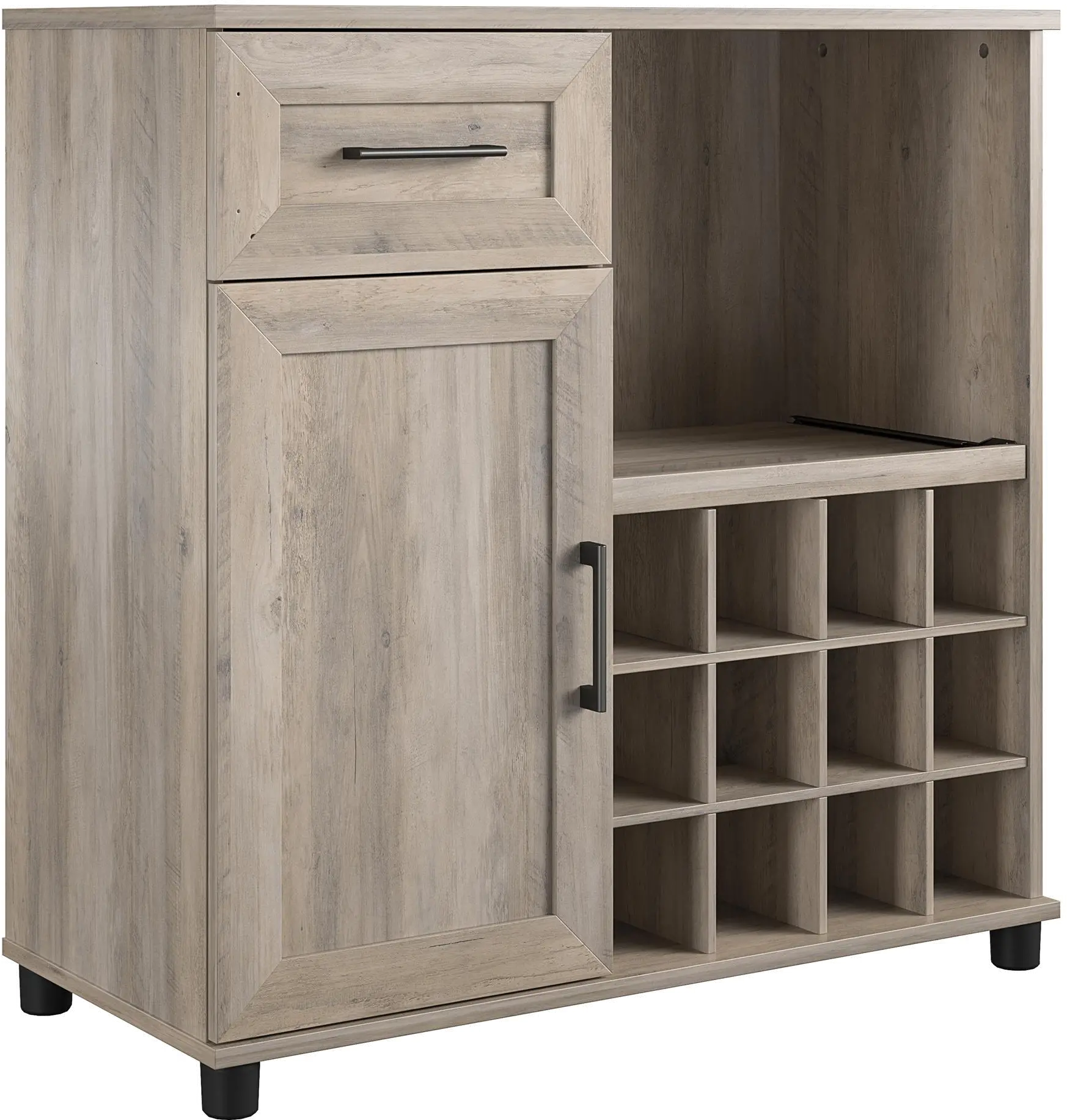 Dwyer Gray Oak Bar Cabinet