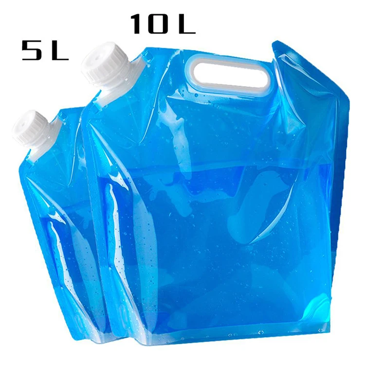 3L  5 L  10 L PE Plastic Foldable Water Storage Bag Outdoor Travel Camping Hiking Foldable Water Storage Bag