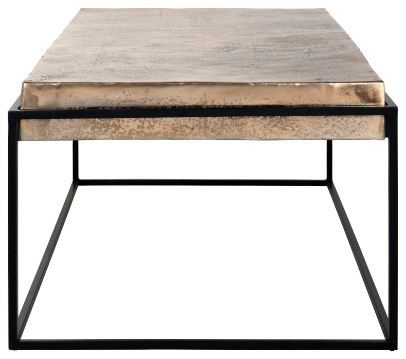 Rectangular Gold Aluminum Coffee Table  OROA Calloway   Industrial   Coffee Tables   by Oroa   Distinctive Furniture  Houzz