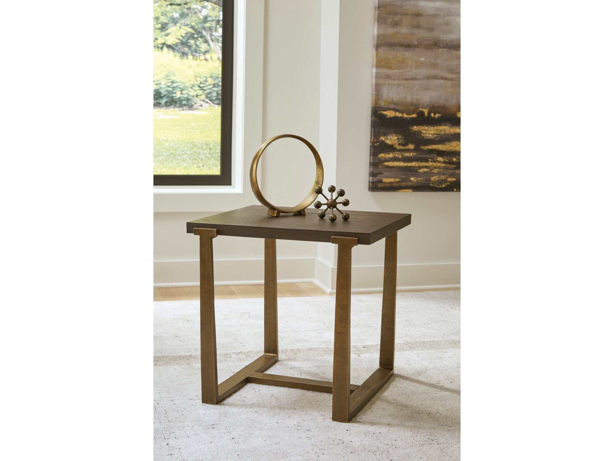 (Online Special Price) Balintmore Brown & Gold Finish End Table