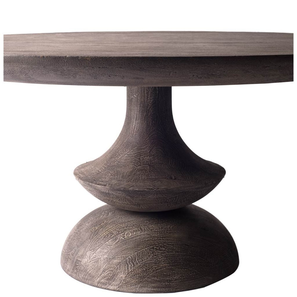 Crossman Grey Solid Wood Round Dining Table