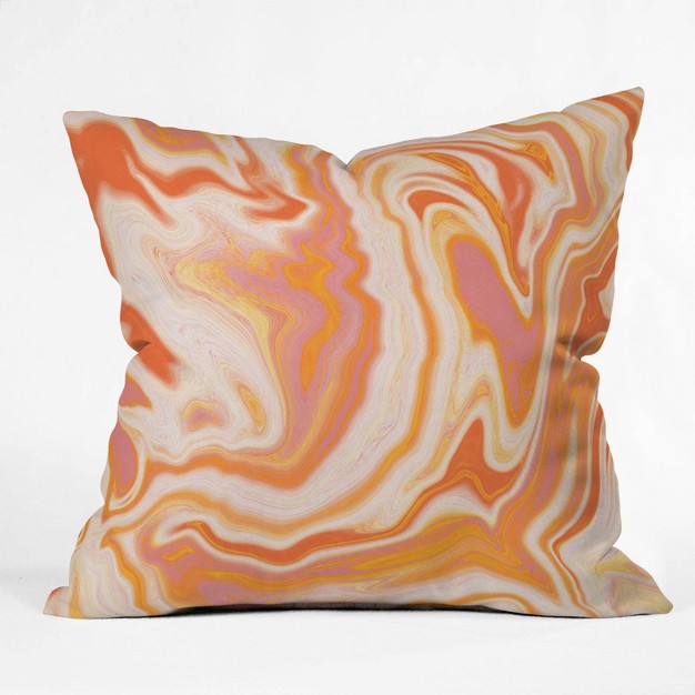 Sunshine Canteen Marble Throw Pillow Orange Society6