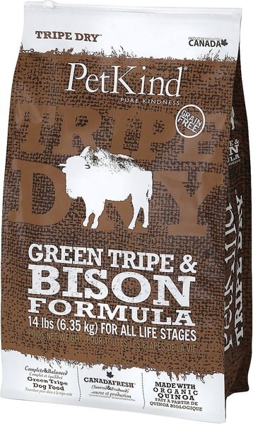 PetKind Tripe Dry Grain-Free Green Tripe and Bison Formula Dry Dog Food