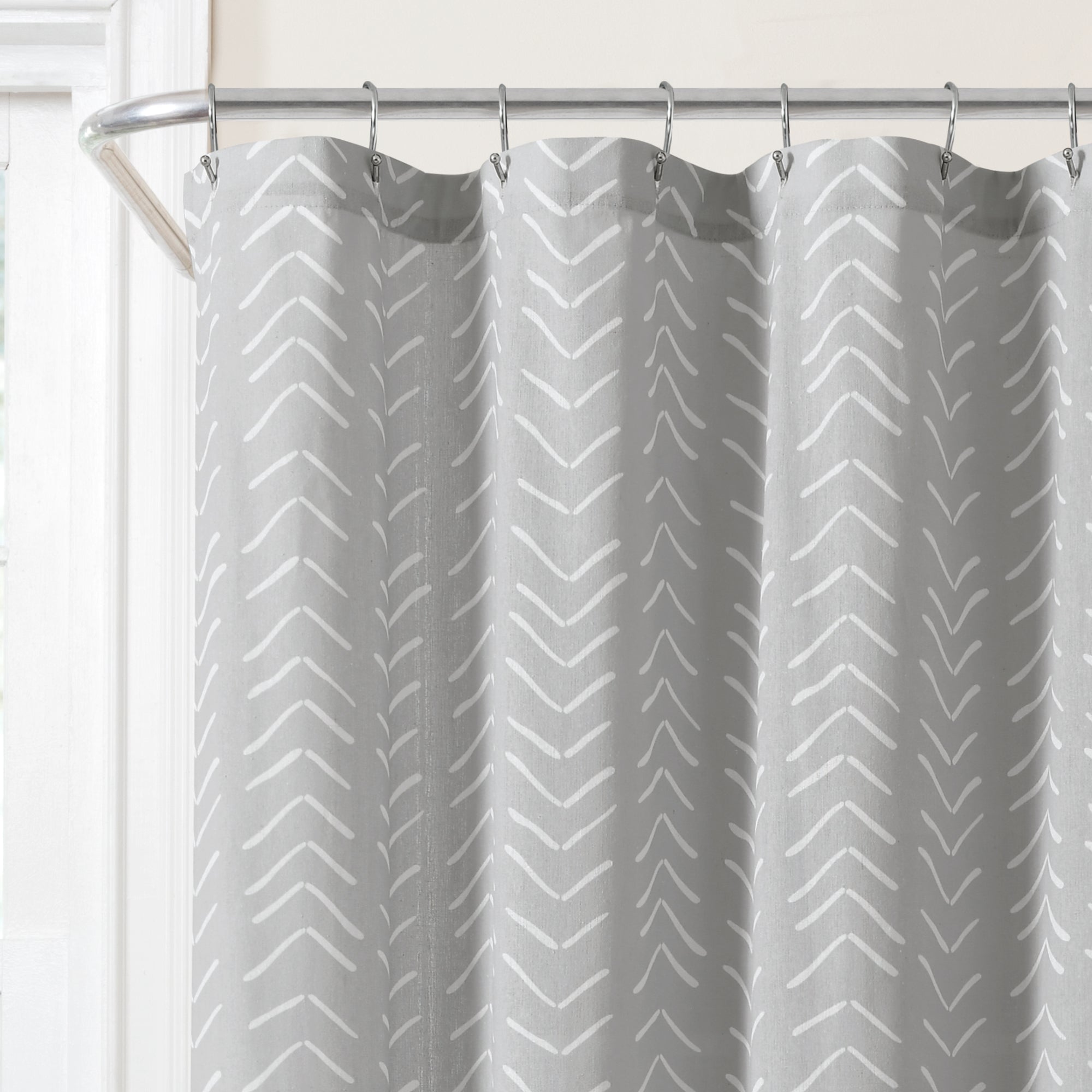 Hygge Modern Arrow Faux Linen Shower Curtain