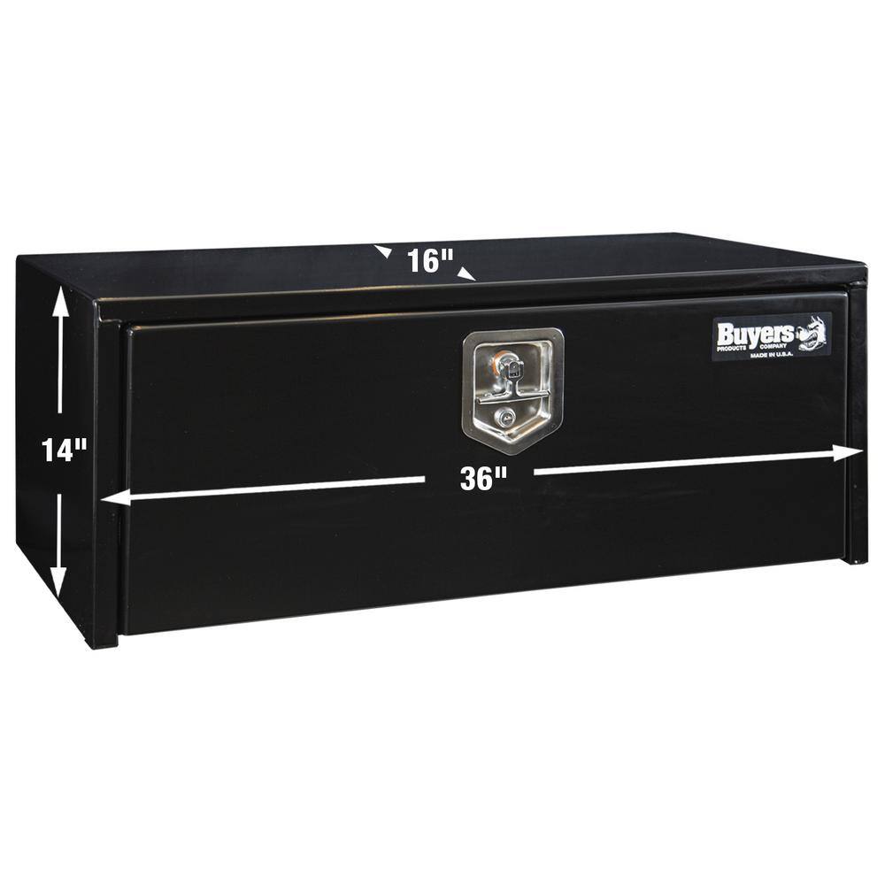 Buyers Products Company 14 in. x 16 in. x 36 in. Gloss Black Steel Underbody Truck Tool Box 1703305