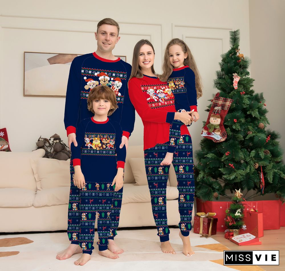 Christmas Pattern Two-Piece Parent-Child Family Suit