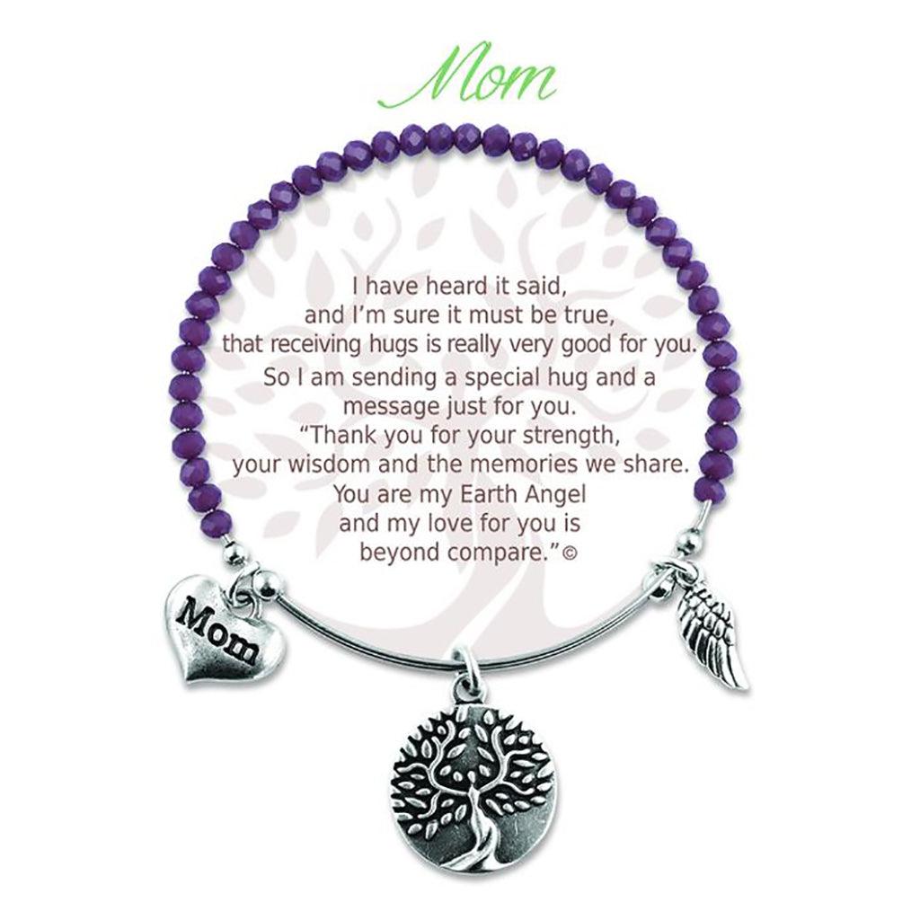 Earth Angel  Mom Radiant Purple Stone Bracelet