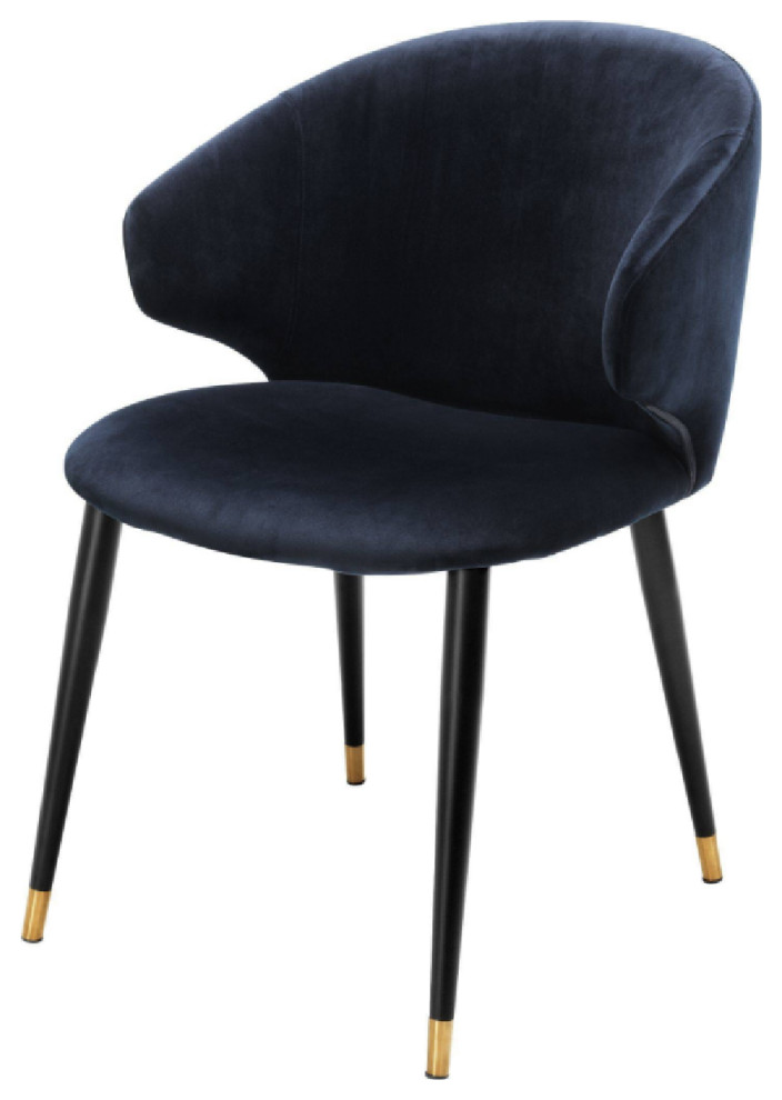 Blue Velvet Dining Chair  Eichholtz Volante   Midcentury   Dining Chairs   by Oroa   Distinctive Furniture  Houzz