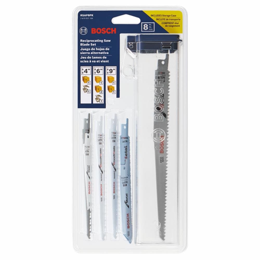 Bosch All Purpose Reciprocating Saw Blade Set 8pc RSAP8PK from Bosch