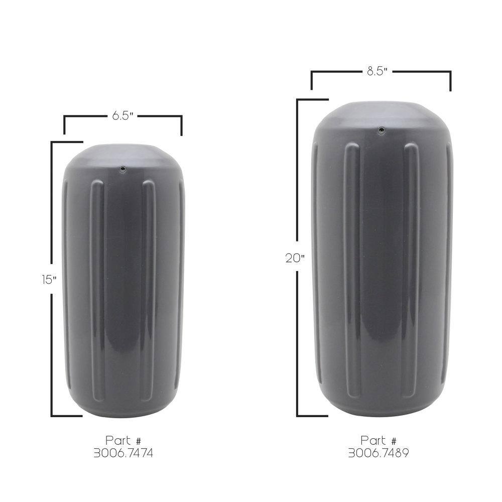 Extreme Max 10 in. x 27 in. BoatTector HTM Inflatable Fender Value in Gray (2-Pack) 3006.8512.2