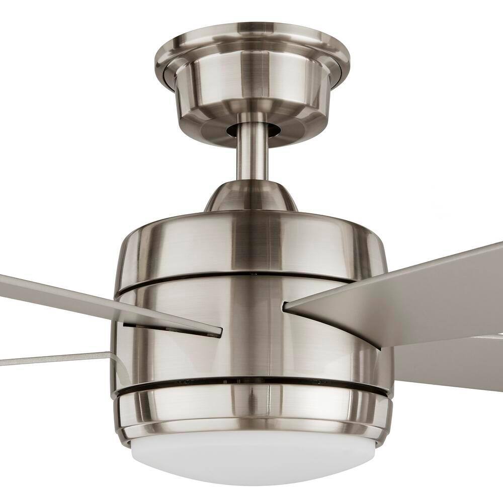 Hampton Bay Averly 52 in. Integrated LED Brushed Nickel Ceiling Fan with Light and Remote Control with Color Changing Technology AK18B-BN