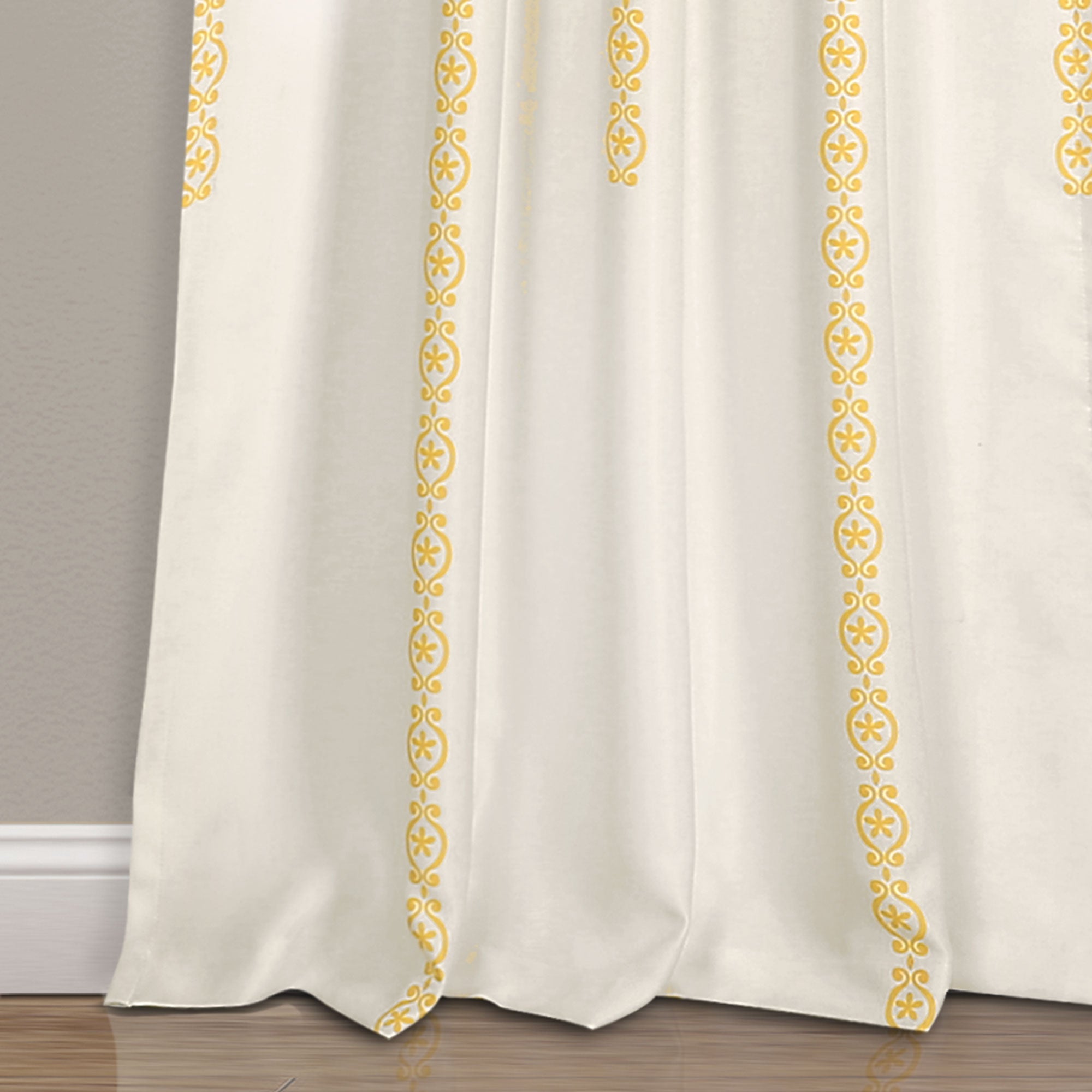 Stripe Medallion Light Filtering Window Curtain Set