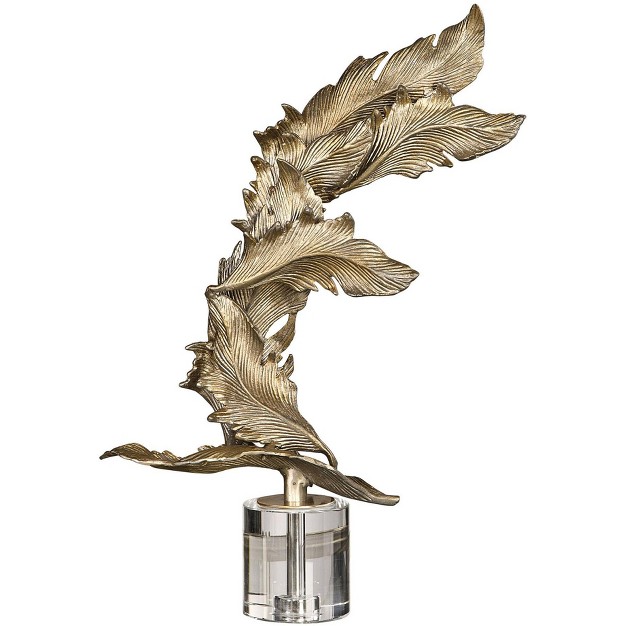 Uttermost Fall Leaves 26 1 2 quot h Champagne Silver Sculpture