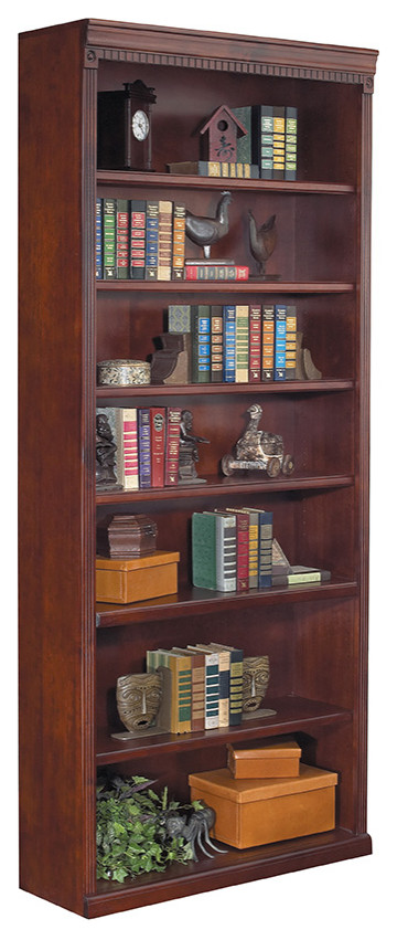 Martin Furniture Huntington Club 7 Shelf  Wood Bookcase in Vibrant Cherry   Traditional   Bookcases   by Martin Furniture  Houzz