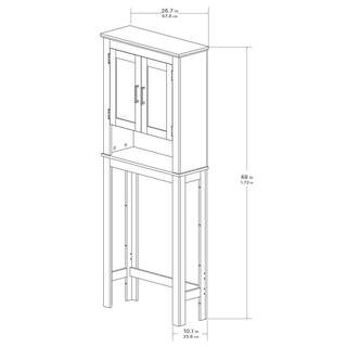 Glacier Bay Shaker 26.5 in. W x 68 in. H x 10.1 in. D White Over-the-Toilet Storage 5323WWHD