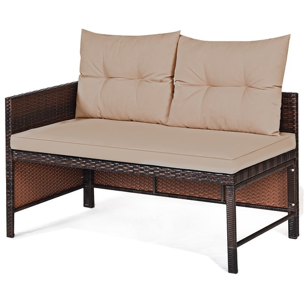 Costway 3PCS Outdoor Rattan Sofa Set