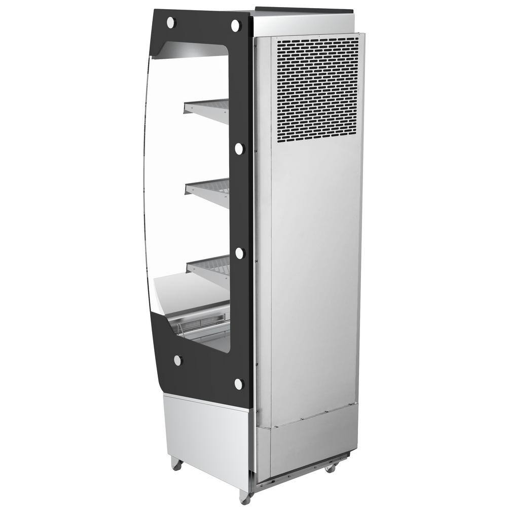 Koolmore 7.7 cu. ft. Commercial Refrigerator Open Air Display Merchandiser with Night Curtain in Stainless Steel KF26-7B