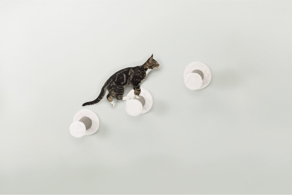 TRIXIE Cat Wall Mount Climbing Steps， 3 count