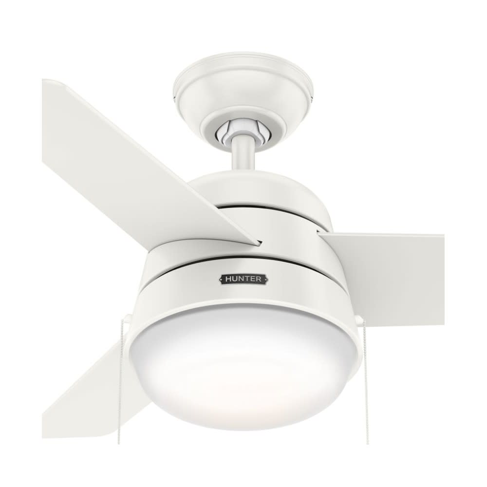 Hunter Aker Ceiling Fan 36 Fresh White/Natural Wood ;