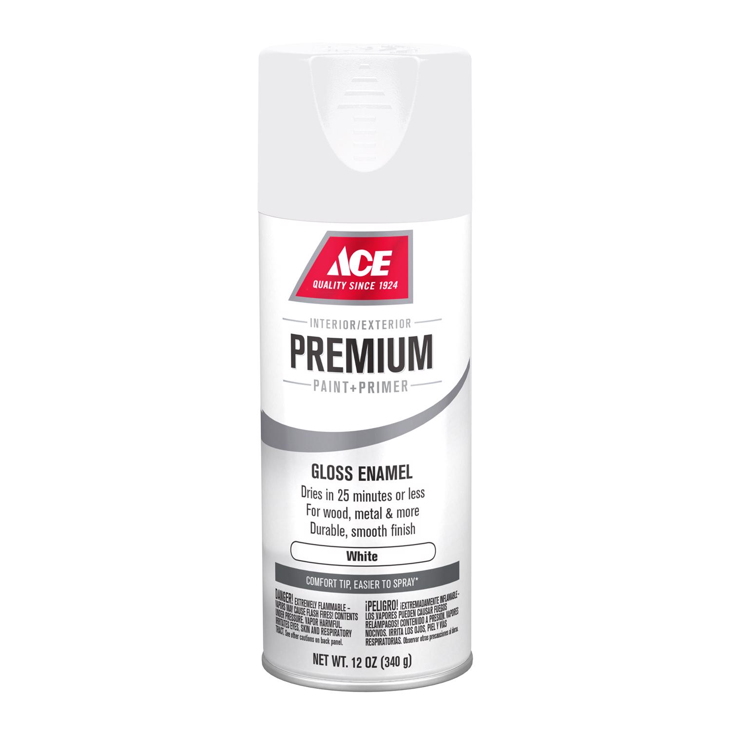 Ace Premium Gloss White Paint + Primer Enamel Spray 12 oz