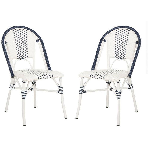 Zoya Chair set Of 2 Navy white Safavieh