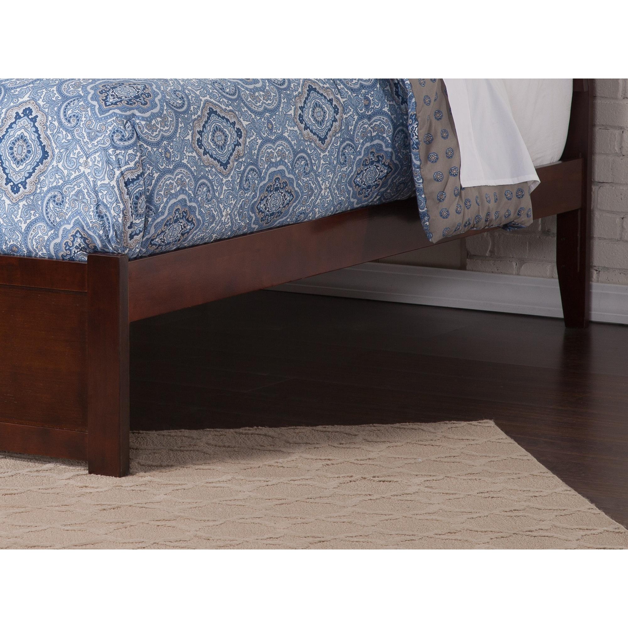 Concord Full Platform Bed with Flat Panel Foot Board and Twin Size Urban in Walnut