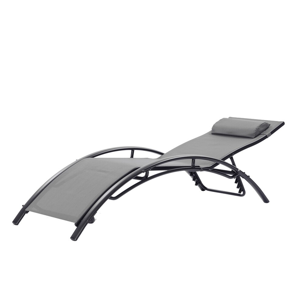 2 PCS Set Chaise Lounge Outdoor Lounge chair