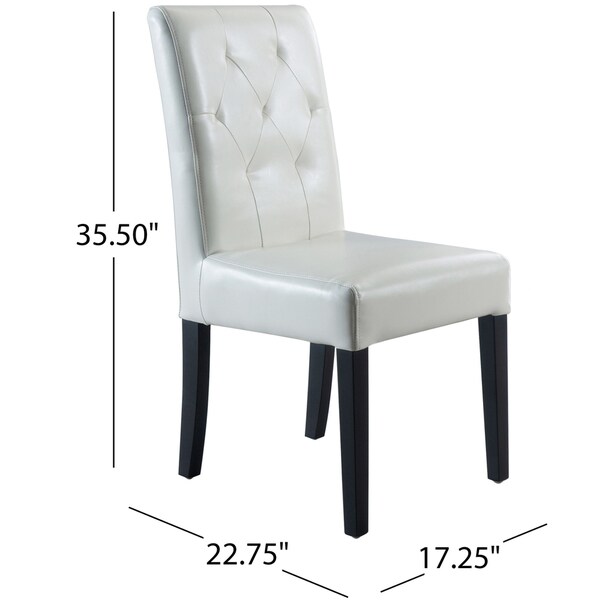 Gentry Bonded Leather Ivory Dining Chair (Set of 2) by Christopher Knight Home