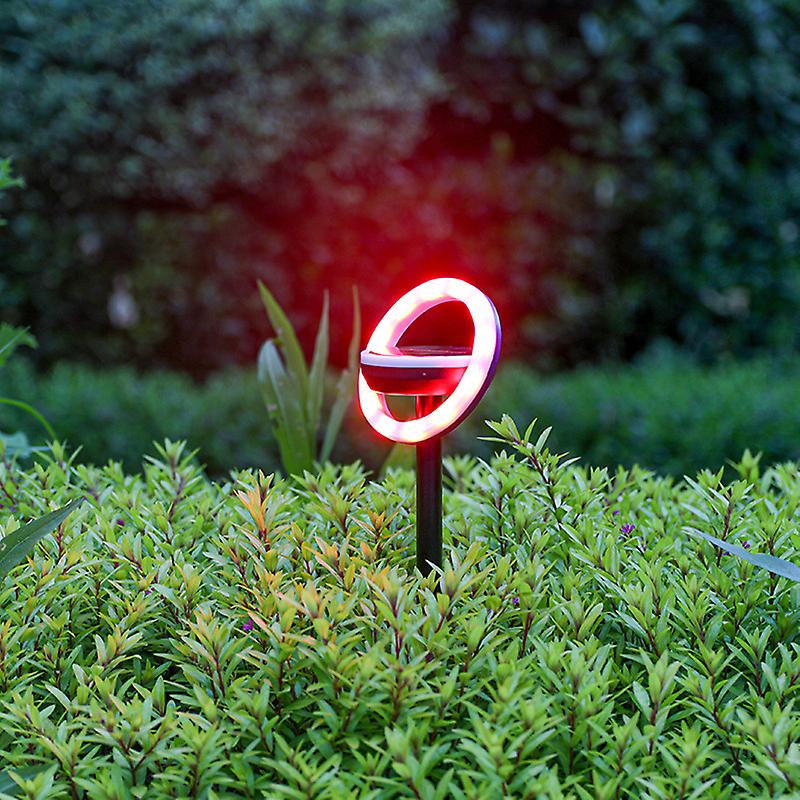 New Light Sensor 12led Plastic Rotating Colorful Garden Patio Ground Plug Solar Lawn Lights