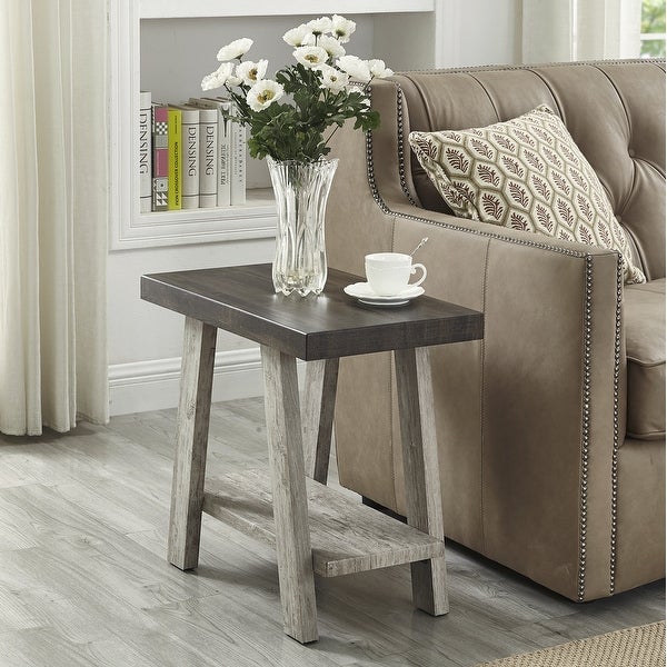 Roundhill Furniture Athens Contemporary Wood Shelf Side Table