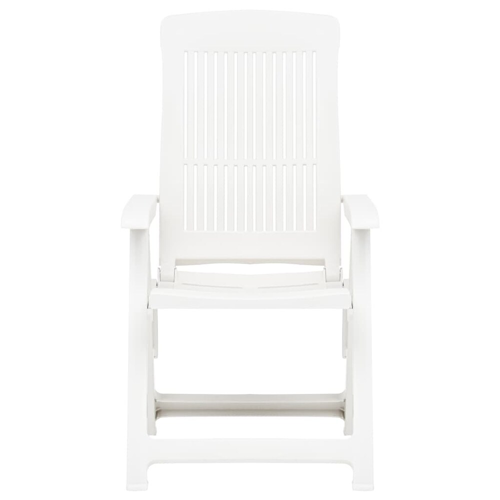 vidaXL Patio Reclining Chairs 2 pcs Plastic White