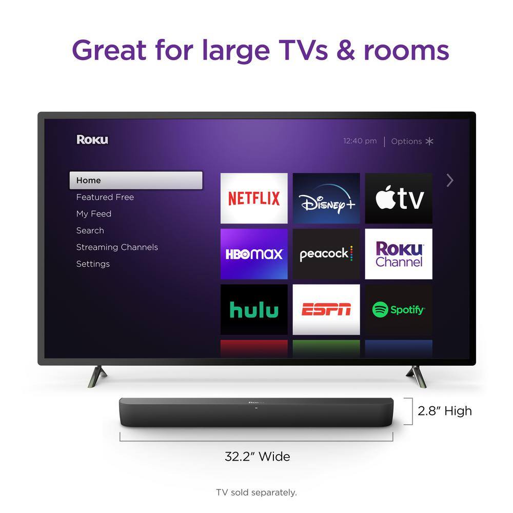 Roku Streambar Pro 2-In-1 Soundbar and Media Streaming Device in Black 9101R2