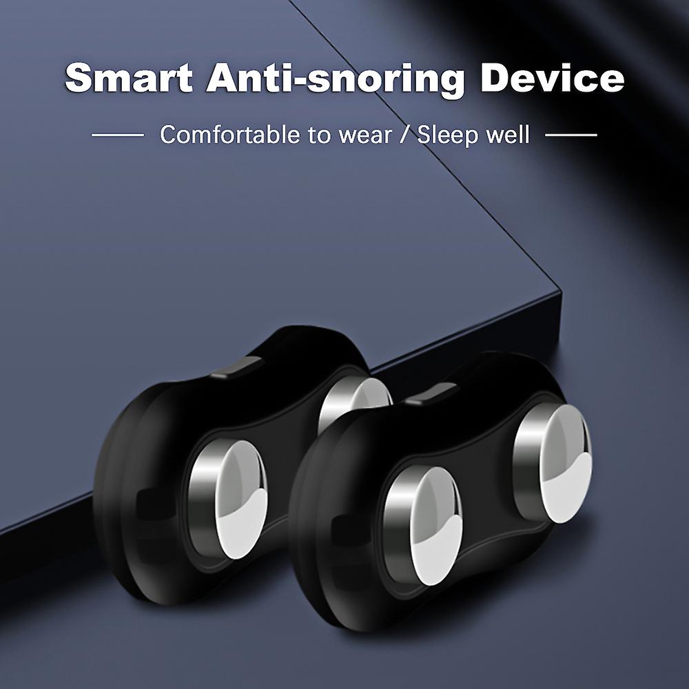 Anti Snoring Device Smart Portable Wearable Ems Muscle Stimulation Comfortable Good Sleep Machine Electric Massage Stop Snoring Equipment Black