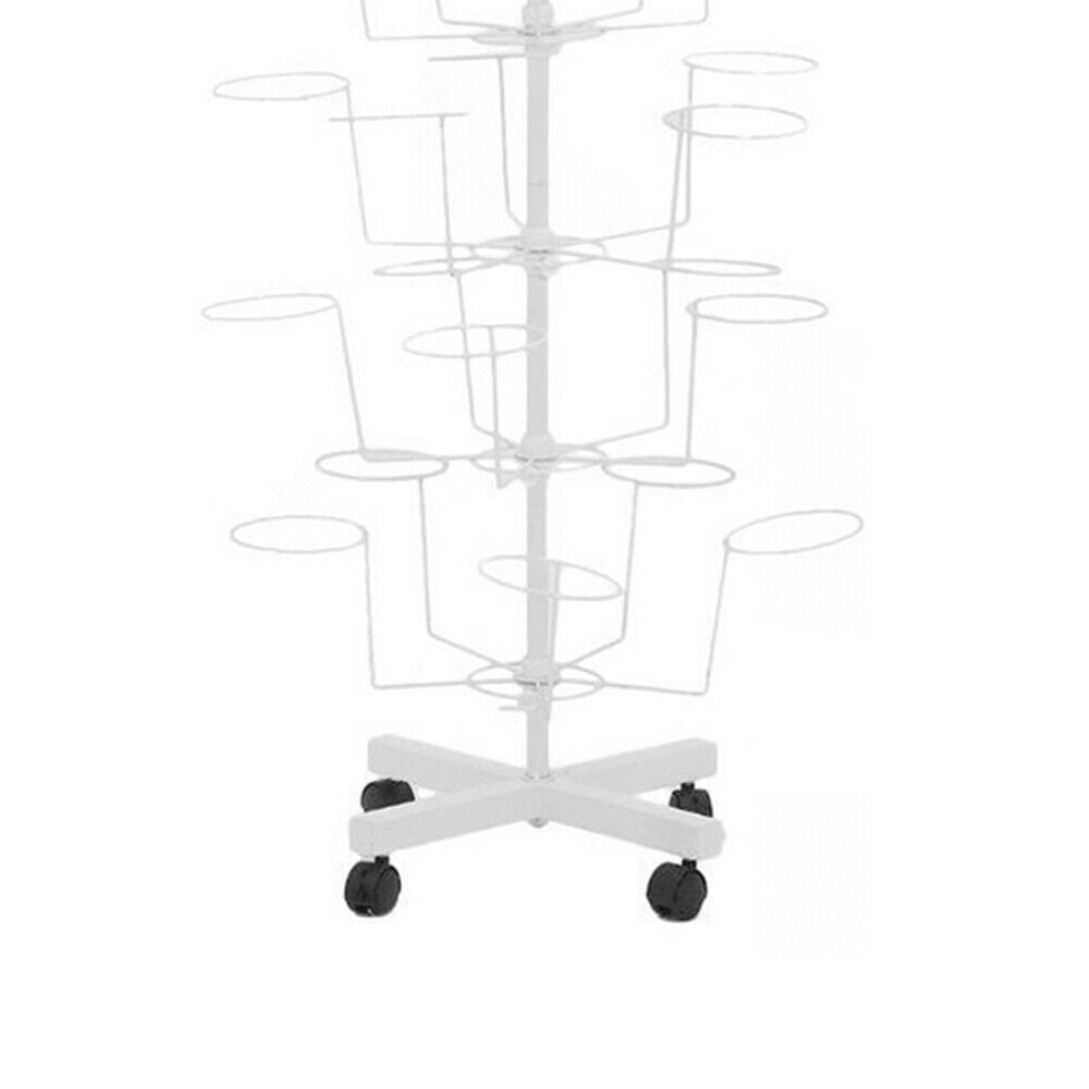 Oukaning 7 Tier Rotating Hat Display Rack Free Standing Metal Floor Hats Headwear Stand