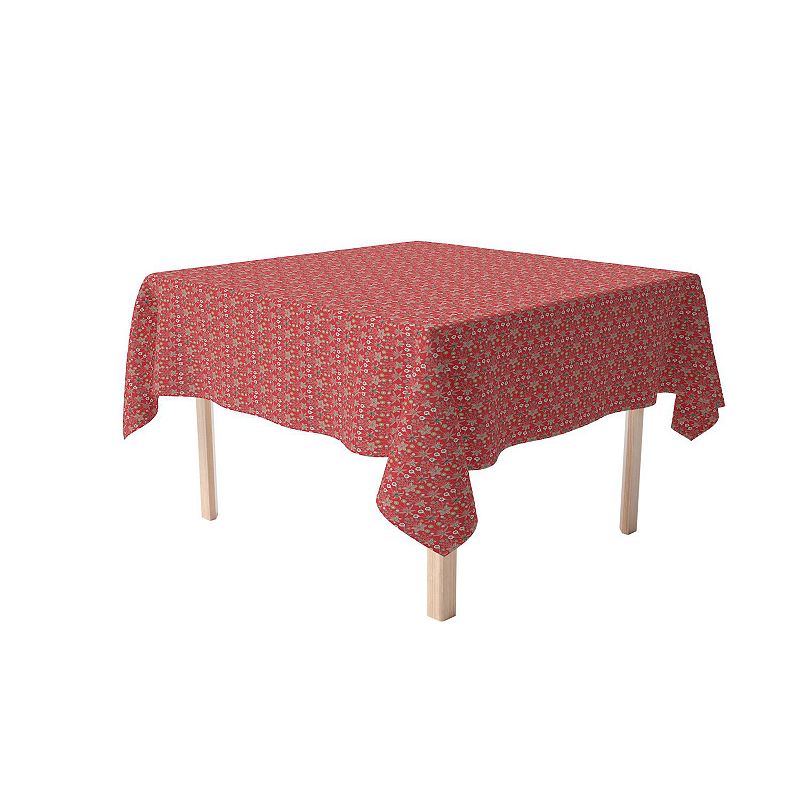 Square Tablecloth， 100% Cotton， 52x52， Floral 56