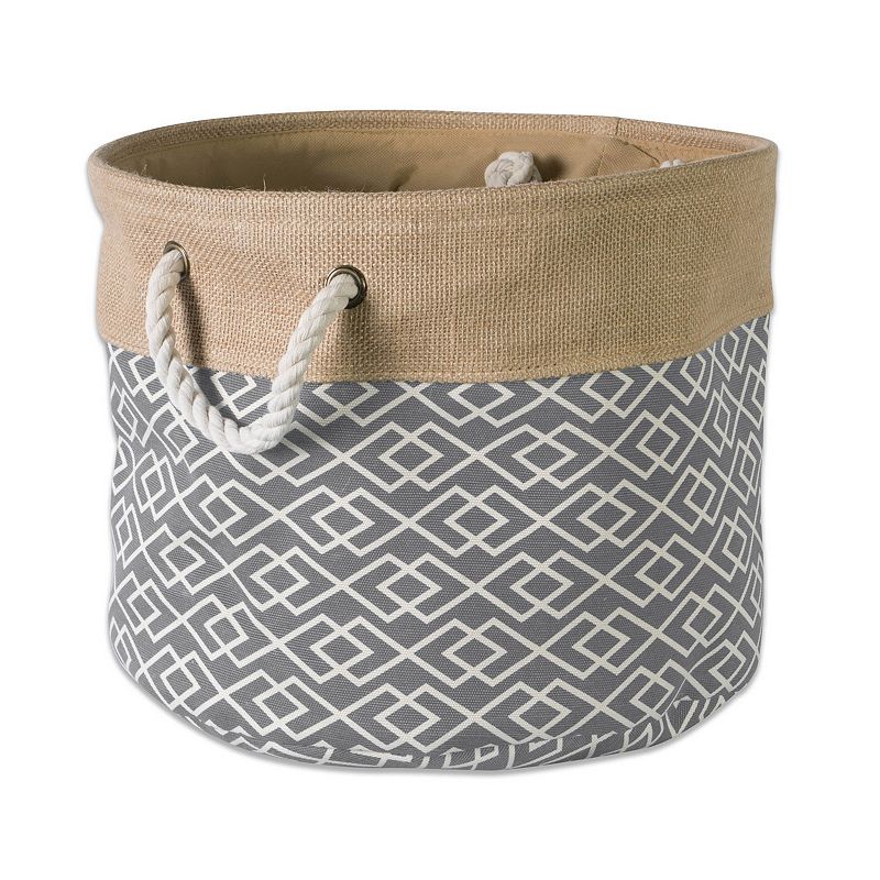 12 Round Small Storage Basket with Diamond Design