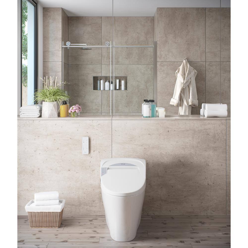 OVE Decors Yosemite 1.27 GPF Single Flush Elongated Smart Toilet and Bidet with Seat in White 15WST-YOSE32-WH