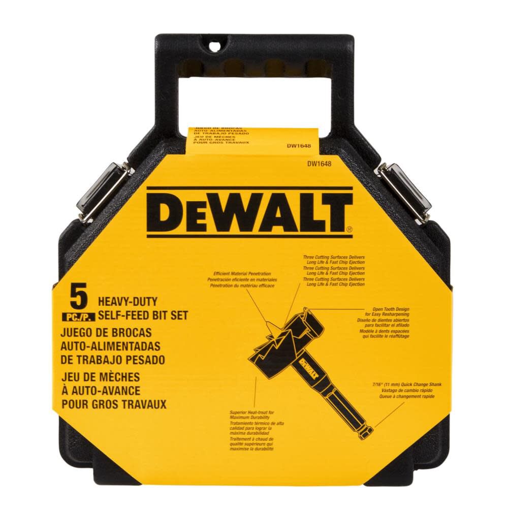 DEWALT 5 Pc. Self Feed Bit Set DW1648 from DEWALT