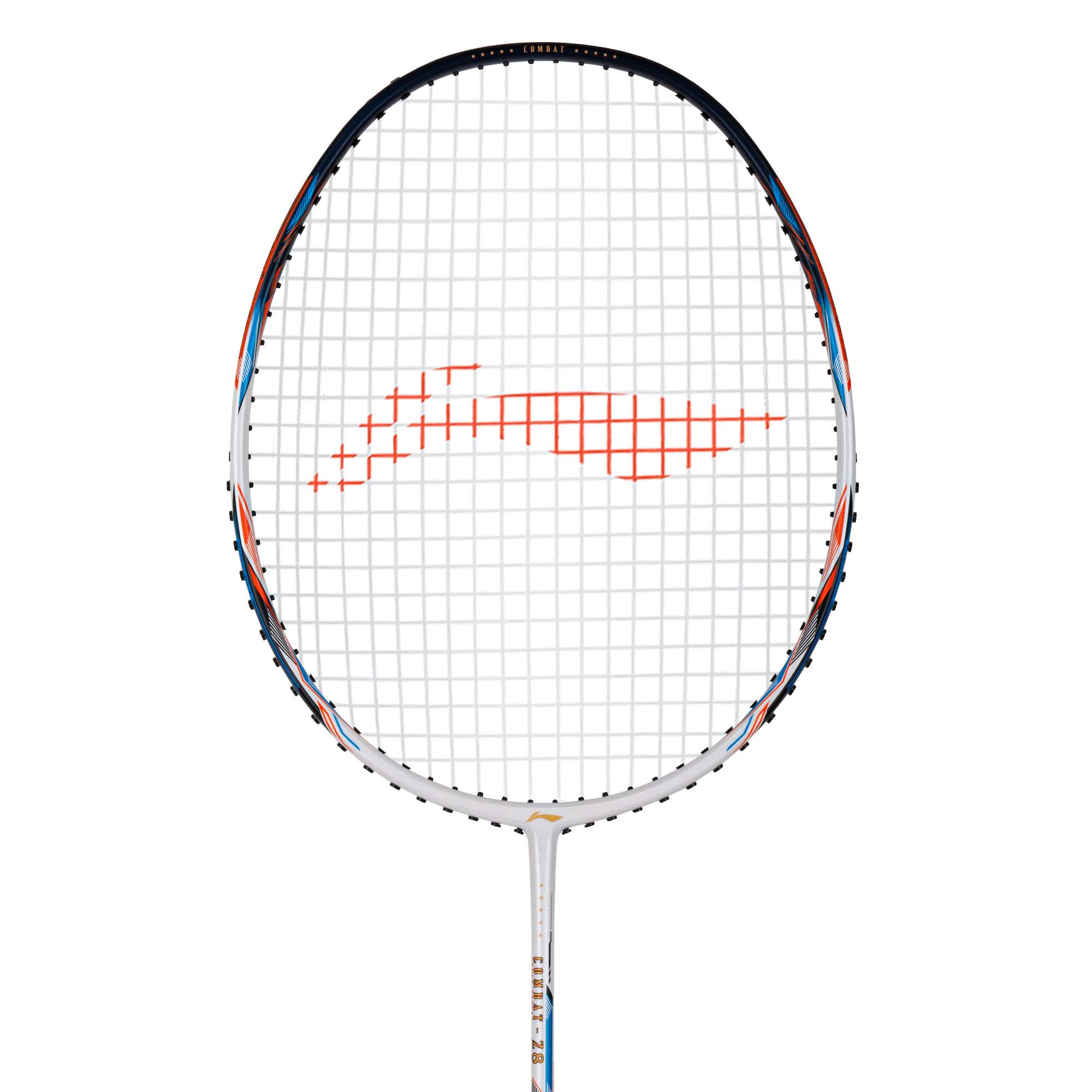 Li-Ning Combat Z8 Badminton Racket (White/Navy/Copper) - 84 Grams