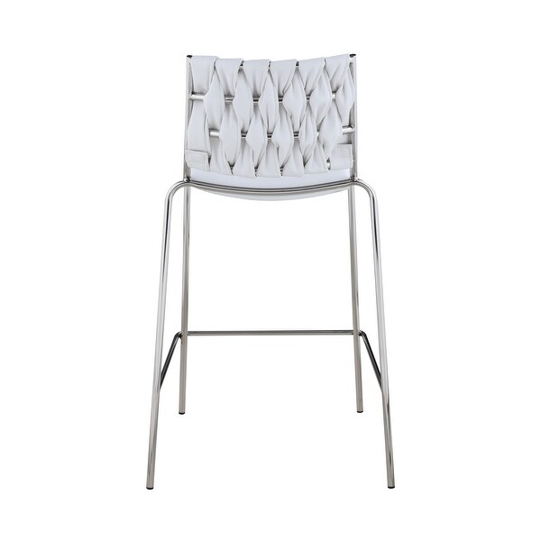 Somette Trevor Stackable Counter Stool with White Weave Back， Set of 2 - Counter Stool