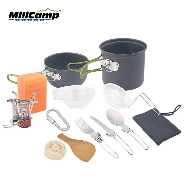 Hot Sale Camping Stove and Pot Set Hard anodized camping stove pot