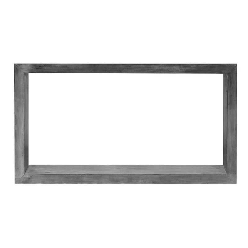 52 Cube Shape Wooden Console Table with Open Bottom Shelf， Charcoal Gray