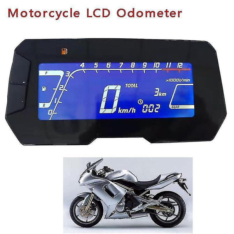 12000rpm Motorcycle Lcd Odometer Digital Electric Modified Adjustable Speedometer+sensor For 2，4 Cy