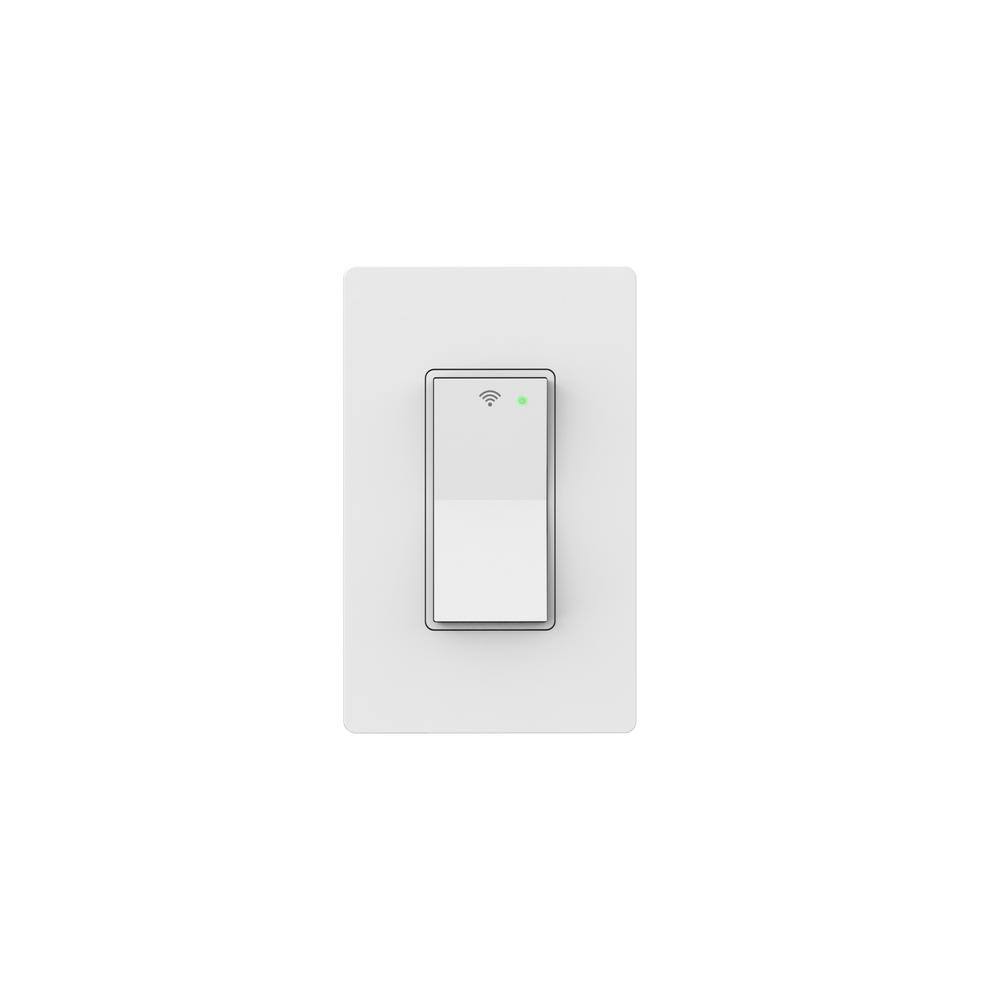 Commercial Electric Smart Single-Pole Specialty White Light Switch with Wi-Fi and Bluetooth Technology (1-Pack) Powered by Hubspace HPSA11CWB