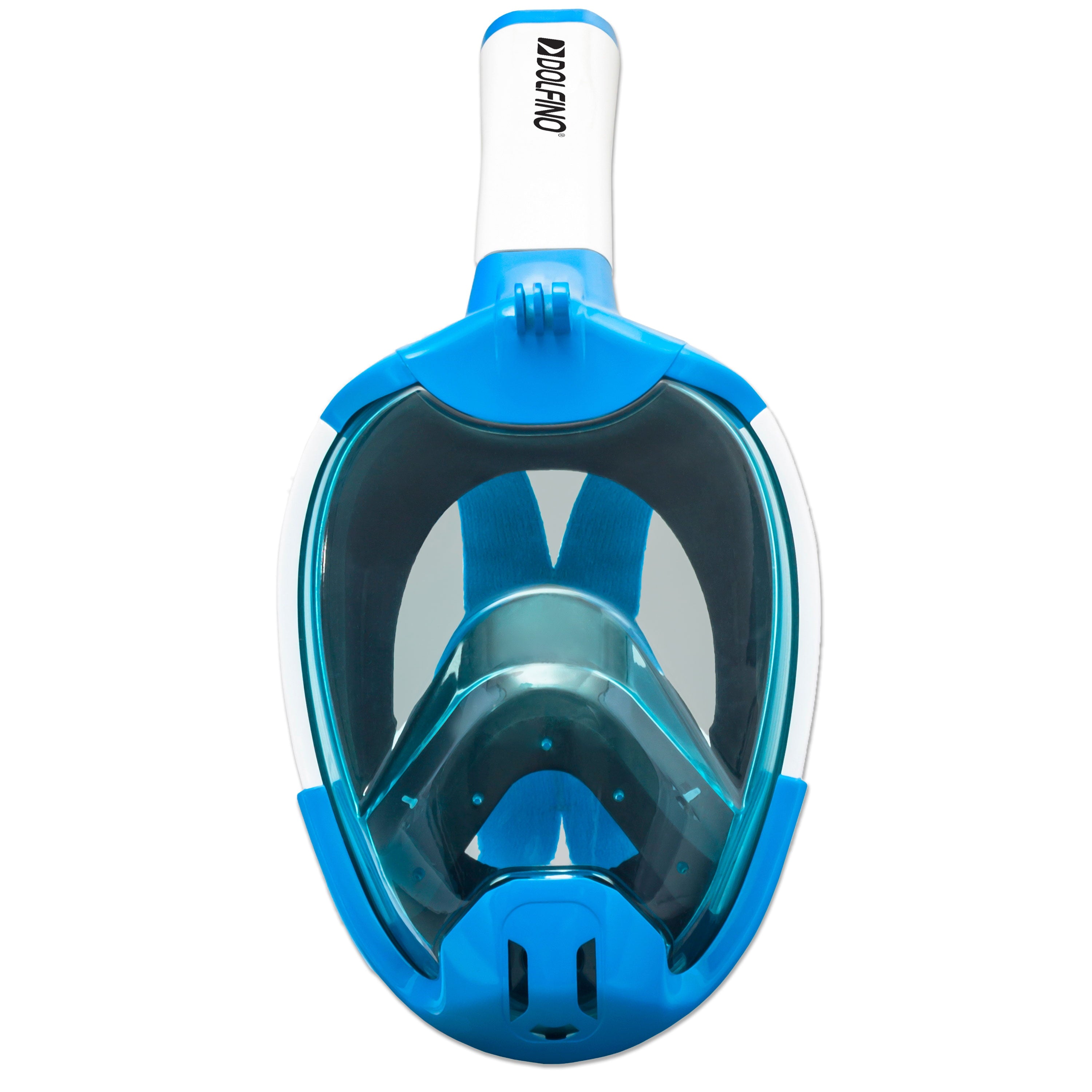 Dolfino Calypso Snorkels Blue Full Face Swim Mask with Fog Resistant Lens and Camera Mount (Small)