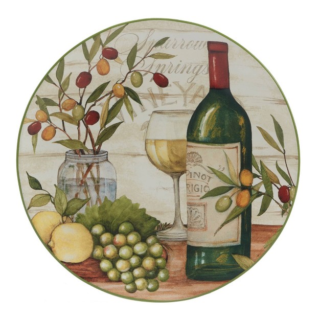 Set Of 4 Meadow Brook Vineyard Assorted Dining Plates Certified International