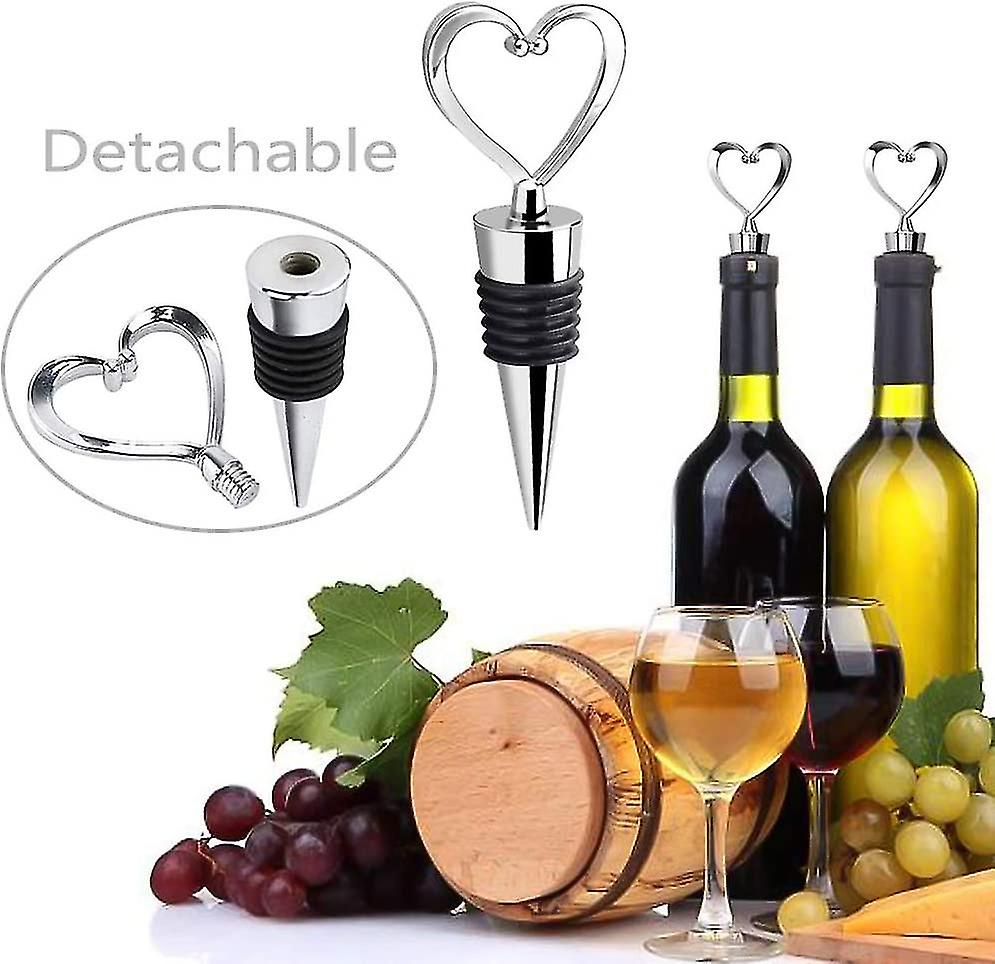 6pcs Wine Bottle Stoppers，bottle Stoppers，wine Stopper，heart Wine Bottle Stoppers，champagne Stopper，champagne Bottle Stopper，champagne Colser For Seal