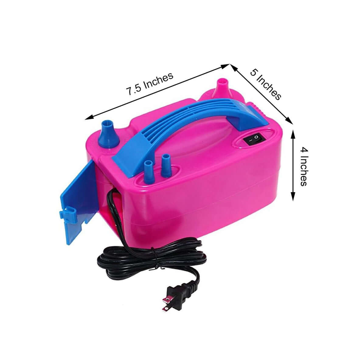 600W Hot Pink Dual Nozzle Electric Balloon Pump, Balloon Inflator, Blow Up Machine