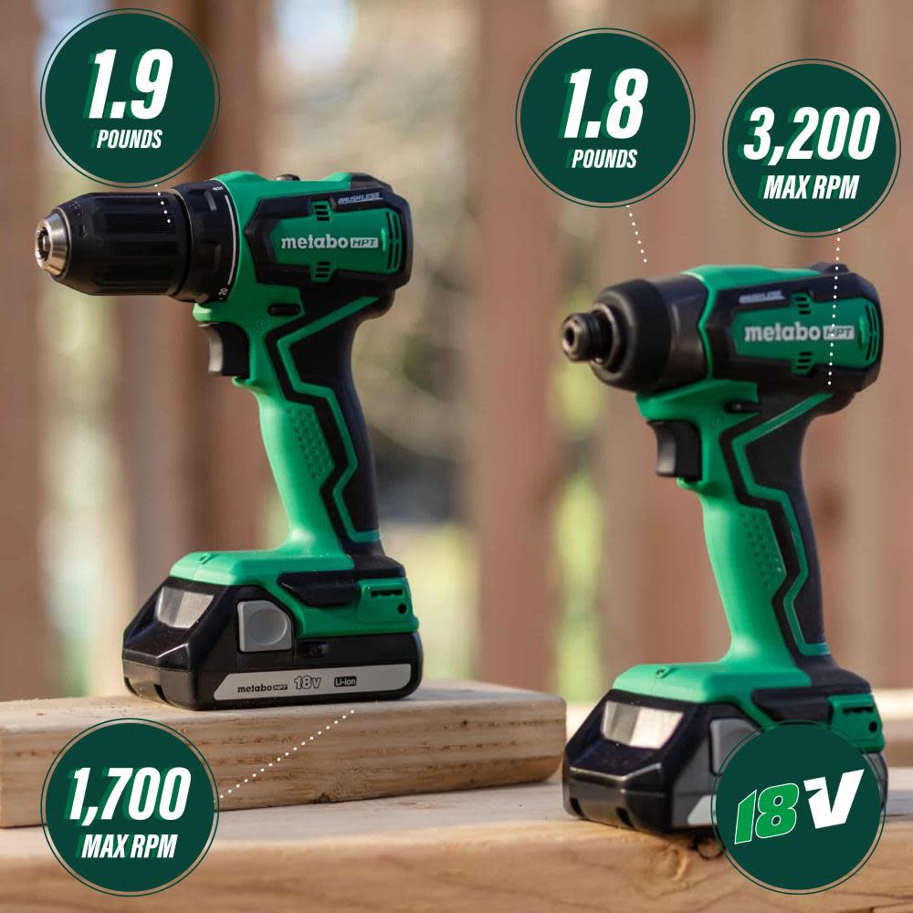 Metabo HPT KC18DDX 18V Cordless Impact Driver and Drill Kit