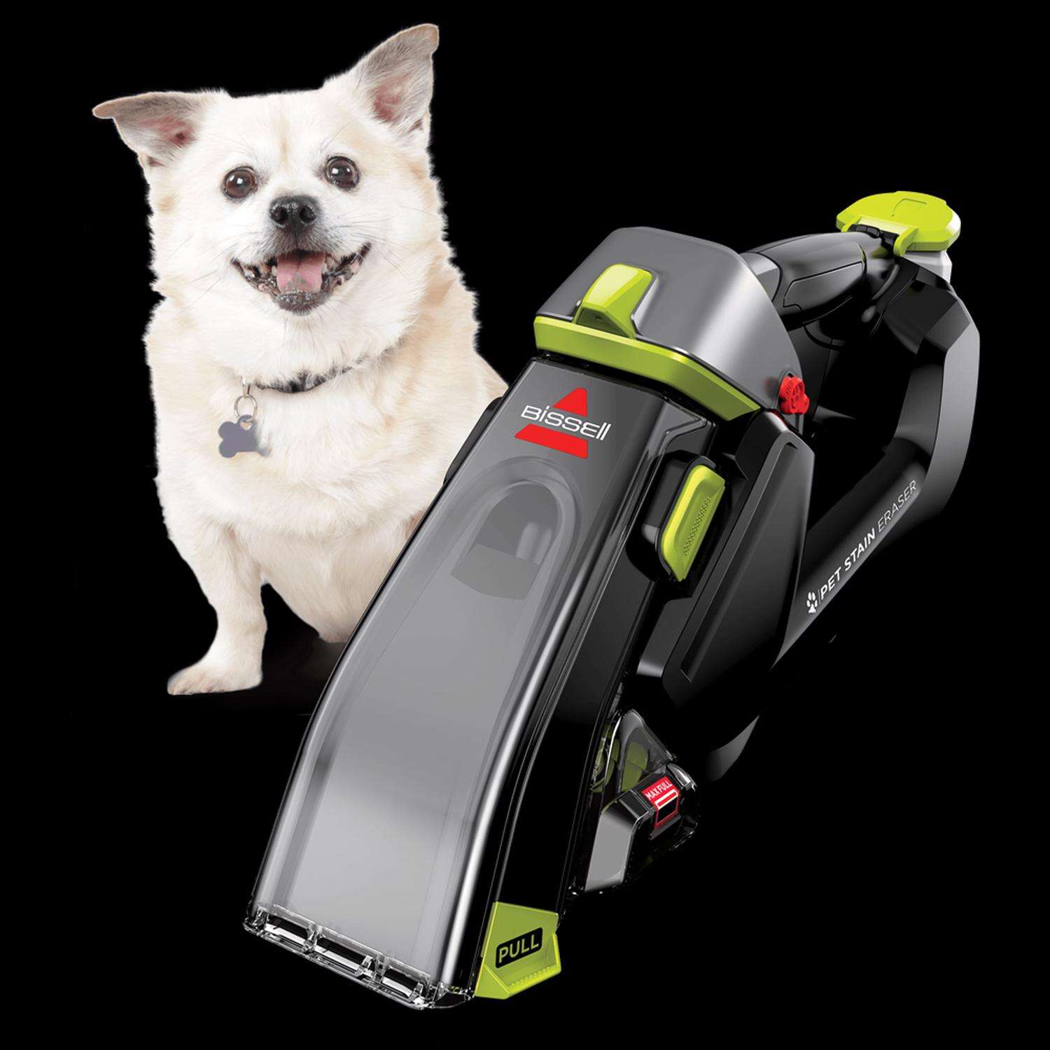 Bissell Pet Stain Eraser Bagless Carpet and Hard Floor Deep Cleaner 2 amps Standard Green